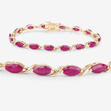 8.00 Carat Genuine Ruby 10K Yellow Gold Bracelet