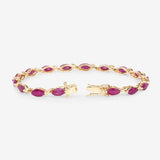 8.00 Carat Genuine Ruby 10K Yellow Gold Bracelet