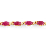 8.00 Carat Genuine Ruby 10K Yellow Gold Bracelet