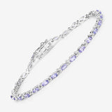 3.78 Carat Genuine Tanzanite .925 Sterling Silver Bracelet