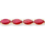 9.50 Carat Genuine Ruby 14K Yellow Gold Bracelet