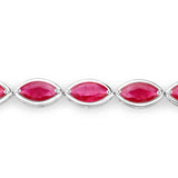 9.00 Carat Genuine Ruby 14K White Gold Bracelet