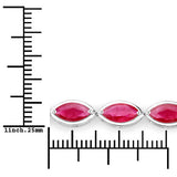 9.00 Carat Genuine Ruby 14K White Gold Bracelet