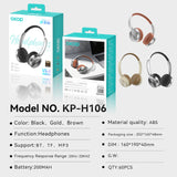 KP-H106 In-Stock Bluetooth Headphones New Retro Style Active Noise Cancellation Stylish Design Extra-Long Battery Life Superior Sound Quality Factory Direct