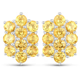 6.60 Carat Genuine Citrine .925 Sterling Silver 3 Piece Jewelry Set (Ring, Earrings, and Pendant w/ Chain)