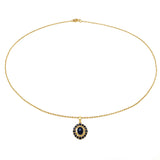 3.02 Carat Genuine Blue Sapphire .925 Sterling Silver Pendant