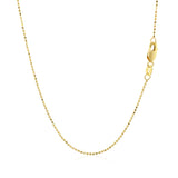 14k Yellow Gold Diamond Cut Bead Chain 1.0mm