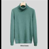 Mens Loose-fitting Warm Turtleneck Knit Sweater