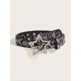 Creative Women's Star Rivet Metal Eyelet PU Belt