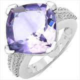 10.30 Carat Genuine Amethyst .925 Sterling Silver Ring