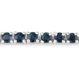 12.04 Carat Genuine Blue Sapphire .925 Sterling Silver Bracelet