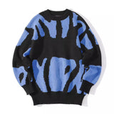 Color-blocked Irregular Wave-pattern Sweater For Men