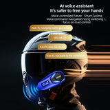 KP-293 Hot-Selling New Helmet Bluetooth Headset Waterproof Dustproof Noise-Canceling Intercom With Digital Display RGB Lighting In Stock