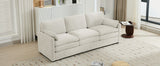 Cozy Upholstered 3-Seater Sofa with Plush Double Cushion and Ergonomic Design