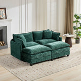Cloud  LoveSeat Sofa (Ottoman is not included) Chenille Fabric in Green