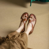 2023 Women's Comfy Flat Leather Roman Sandals