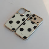 Retro Polka-dot Frosted Glass Magnetic Phone Case
