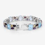 51.36 Carat Genuine Multi Stones .925 Sterling Silver Bracelet