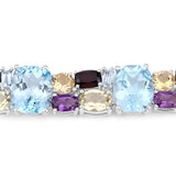 51.36 Carat Genuine Multi Stones .925 Sterling Silver Bracelet