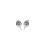 14k White Gold Spherical Stud Earrings (3.0 mm)