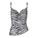 Sexy Printed Swing Neck Backless Camisole Top
