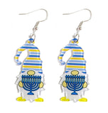 xuzhiyuan Hanukkah Acrylic Dangle Earrings Menorah Wooden Drop Earrings Dove Star of David Jewish Hanukkah Jewelry for Women Holiday-G