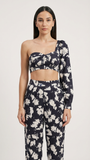 Bebe Iris Crop One Shoulder Top, Size 8