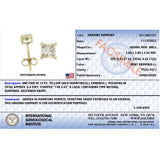 14K Yellow Gold 5/8 Cttw Princess Natural Brown Color Diamond 4-Prong Stud Earrings (Brown Color, VS2-SI1 Clarity)