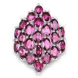 11.50 Carat Genuine Rhodolite .925 Sterling Silver Ring