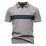 Deer Embroidered POLO Men's Lapel Short-sleeved T-shirt