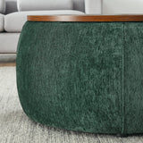 Modern Classic Round Storage Ottoman Coffee Table with Removable Top