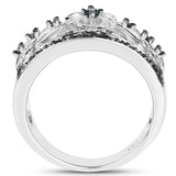 0.31 Carat Genuine Blue Diamond .925 Sterling Silver Ring
