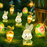 Rabbit Carrot Chick And Easter Egg Battery-Powered Copper Wire Lights For Easter Decorations