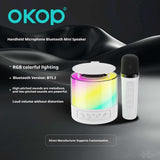 KP-K04 Best-Selling Portable Bluetooth Karaoke Speaker Wireless Microphone Set With Lights Suitable For Outdoors Kids And Home Use In Stock