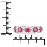 1.61 Carat Genuine Ruby and White Diamond 14K White Gold Ring