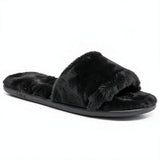 I.n.c. Womens Faux-Fur Slide Slippers, Size M-7/8