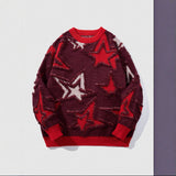 American-style Vintage Star Jacquard Sweater