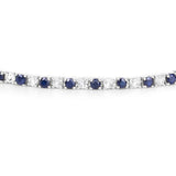 6.87 ct. t.w. Blue Sapphire and White Topaz Bracelet in Sterling Silver