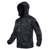 Quick-drying Camouflage Skin Suit Tactical Hooded Outdoor Windbreaker With Breathable Design
