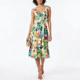 Donna Ricco Printed Sweetheart-Neck Dress, Size 10