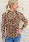 Black Game Day Rugby Mesh Sheer Long Sleeve Top