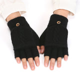 Women's Korean-style Thickened Thermal Knit Gloves In Solid Colors For Winter