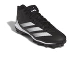 adidas Mens Adizero Impact.2 Spark Molded Football Sneaker Black/White/Black 9.5