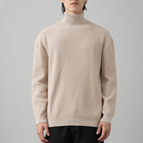 Autumn Winter Solid Color Loose Fit Thick Warm Inner Knit Base Layer