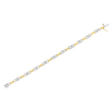 14K Two-Tone Gold 1.00 Cttw Princess-Cut Diamond Chain Link 7" Bracelet (H-I Color, SI1-SI2 Clarity)