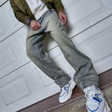 Loose-fitting Versatile Casual Blue Straight-leg Jeans
