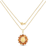 5.99 Carat Genuine Ethiopian Opal and Citrine .925 Sterling Silver Pendant