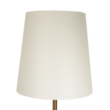 Celestial Modern Floor Lamp with Brass Accent Table and Large White Shade