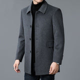 Men's Mid-length Double-sided Four-season Lapel Woolen Coat