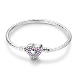 Silver Plated Stars Heart Shape Butterflies Clover Clasp Bracelet for Women Fit Original Charms Beads DIY Making Gift